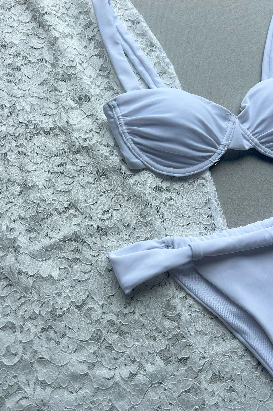 Sexy Lace Bikini Three Piece Swim Set - Image 4