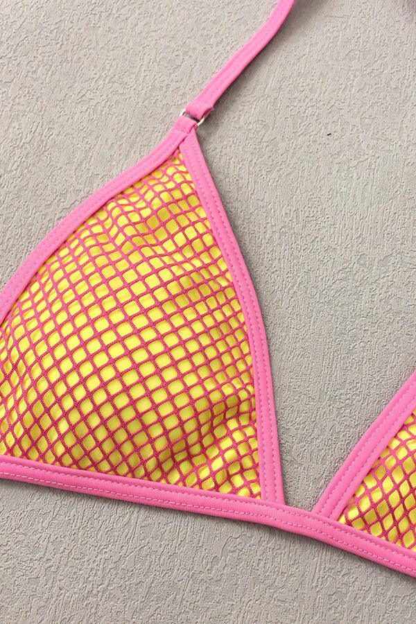 Mesh Drawstring Three Piece Swim Set - Image 6