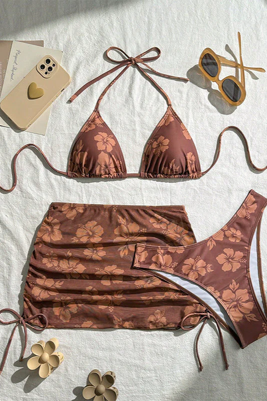 Vacation Floral Three Piece Swim Set - Image 3