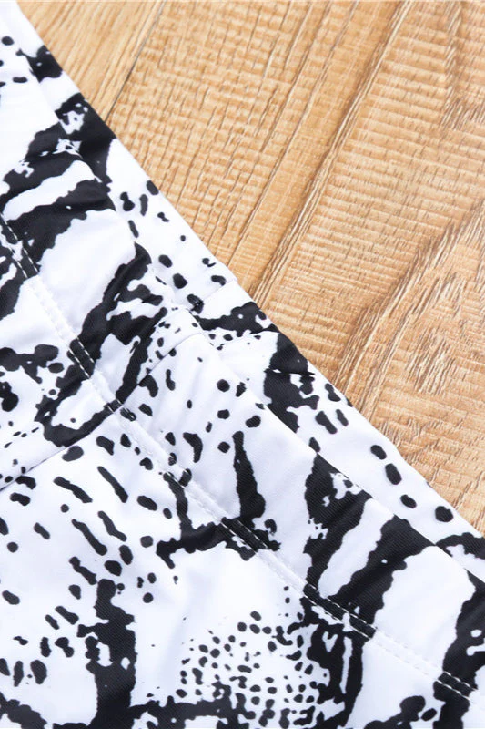 Snake Print Bandeau Bikini Two Piece Swim Set - Image 3