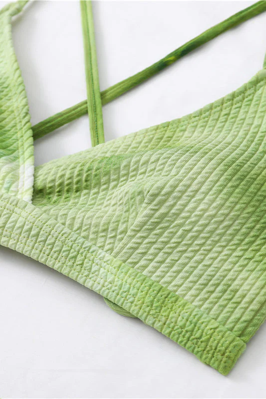 Sexy Back Lace Up Bikini Two Piece Swim Set - Image 4