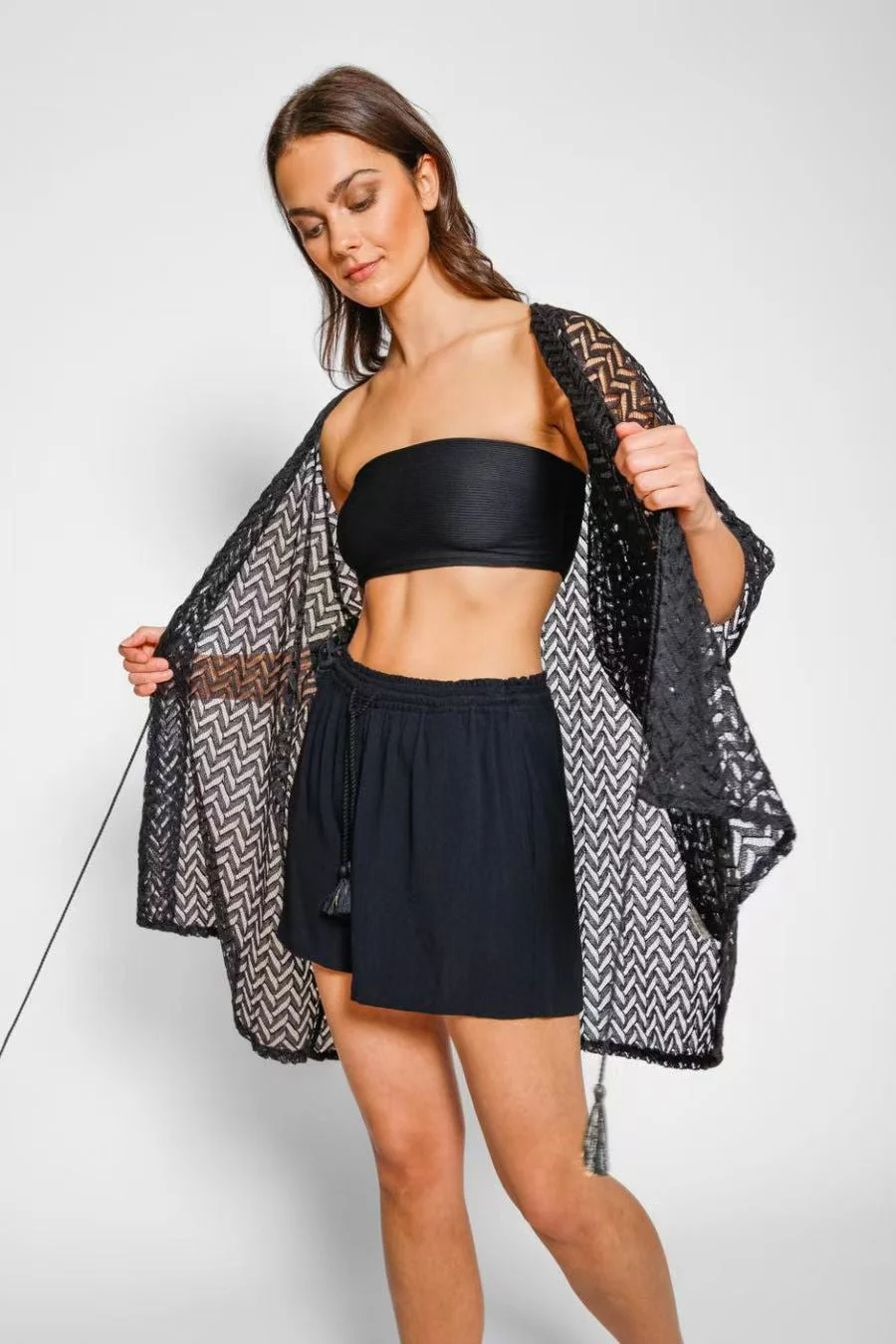 Open Knit V Neck Beach Cover Up - Image 3