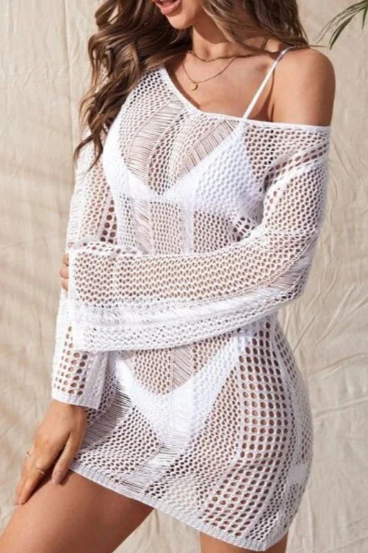 Sexy Backless Crochet Bikini Cover Up - Image 2