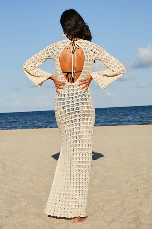 Hollow Knit Beach Cover Up - Image 2