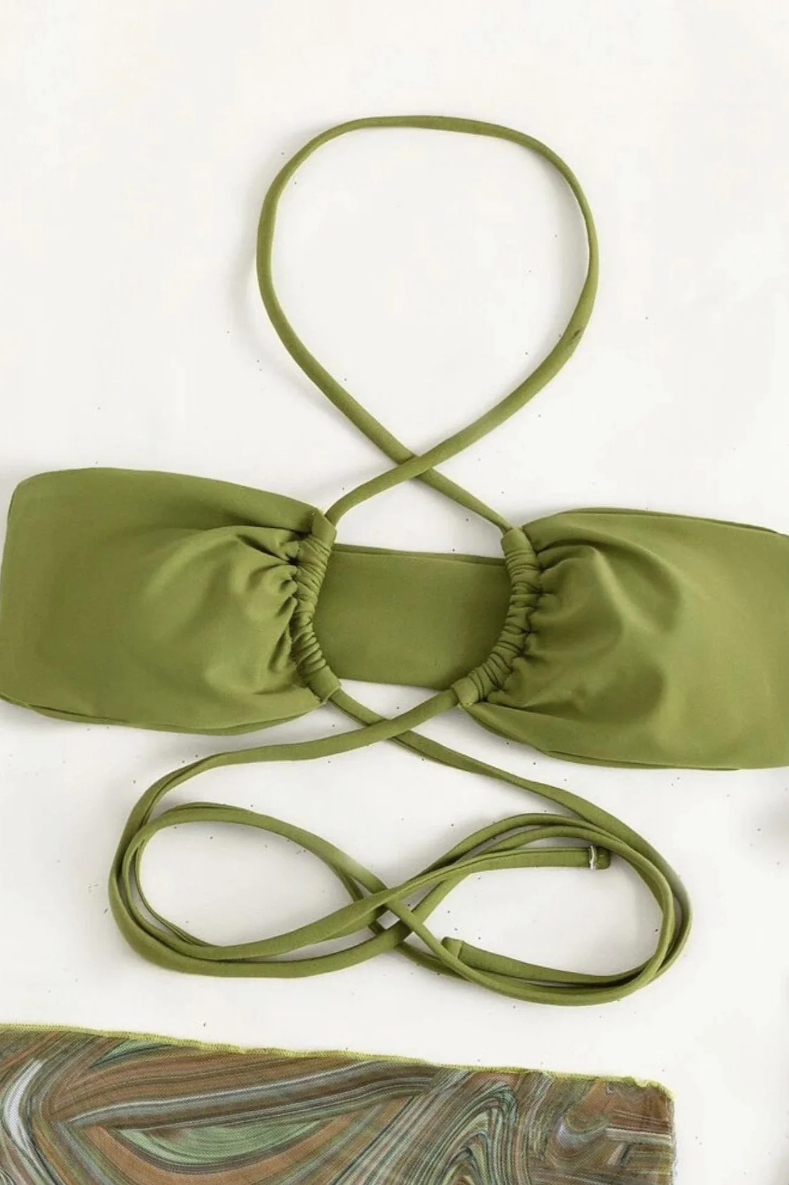 Mesh Drawstring 3 Piece Bikini Set - Image 2