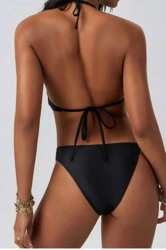 Tie Back Cutout One Piece Bikini Set - Image 3