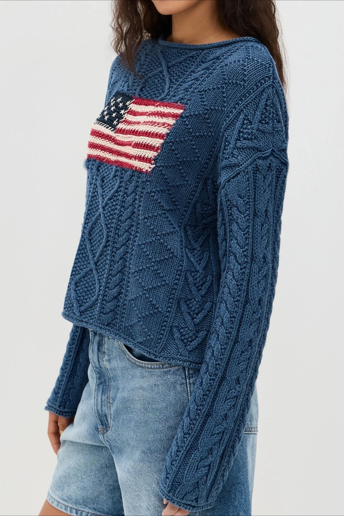 Vintage Loose Knit Flag Blouse - Image 3