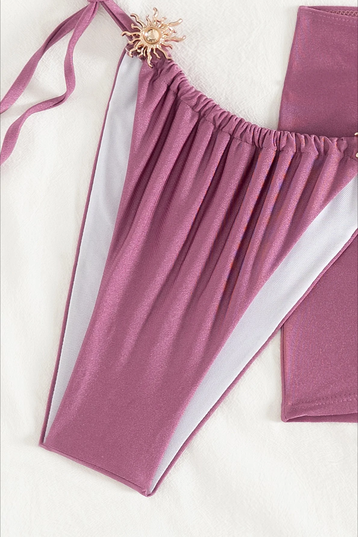 Solid 3 Piece Bikini Set - Image 3