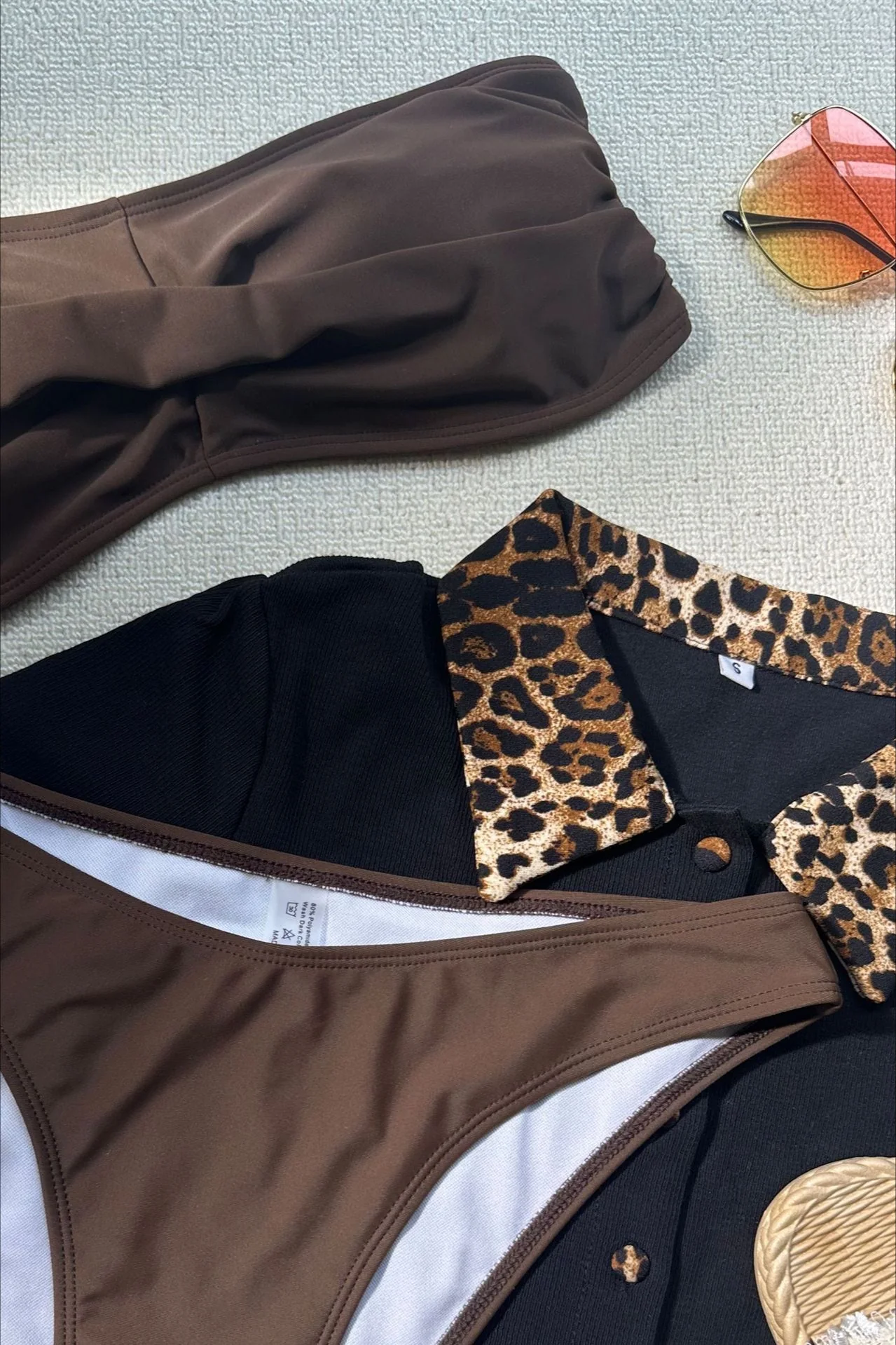 Solid High Waist Bikini Set - Image 4