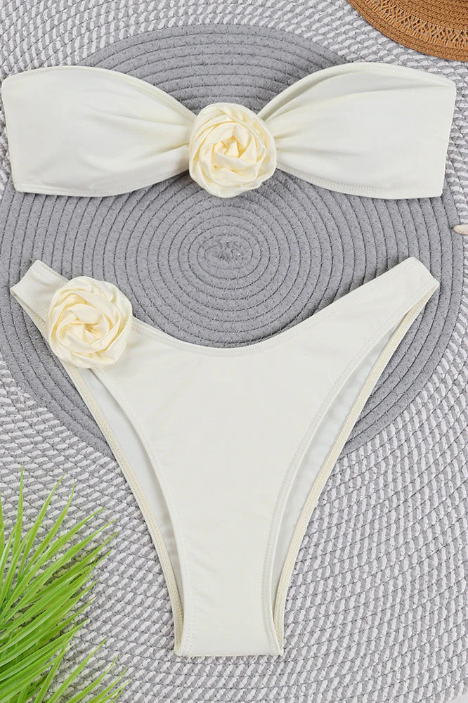 Solid 3D Flower Bikini Set - Image 5