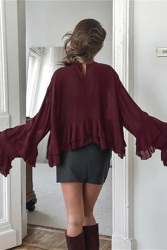 Vintage Ruffled Chiffon Blouse - Image 3