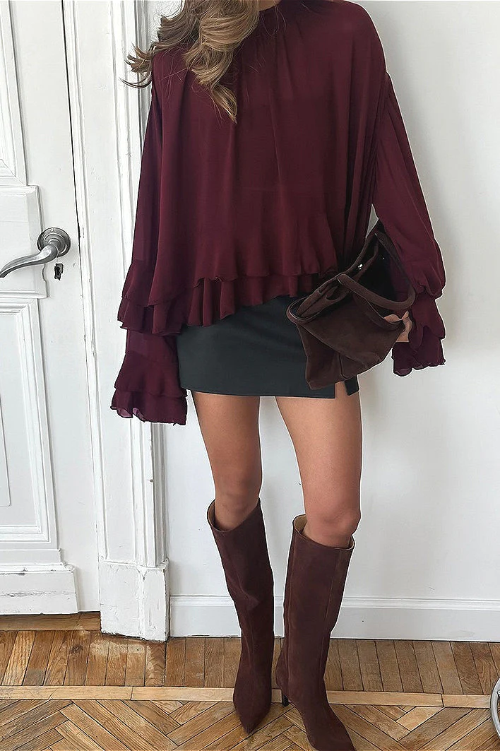 Vintage Ruffled Chiffon Blouse - Image 5