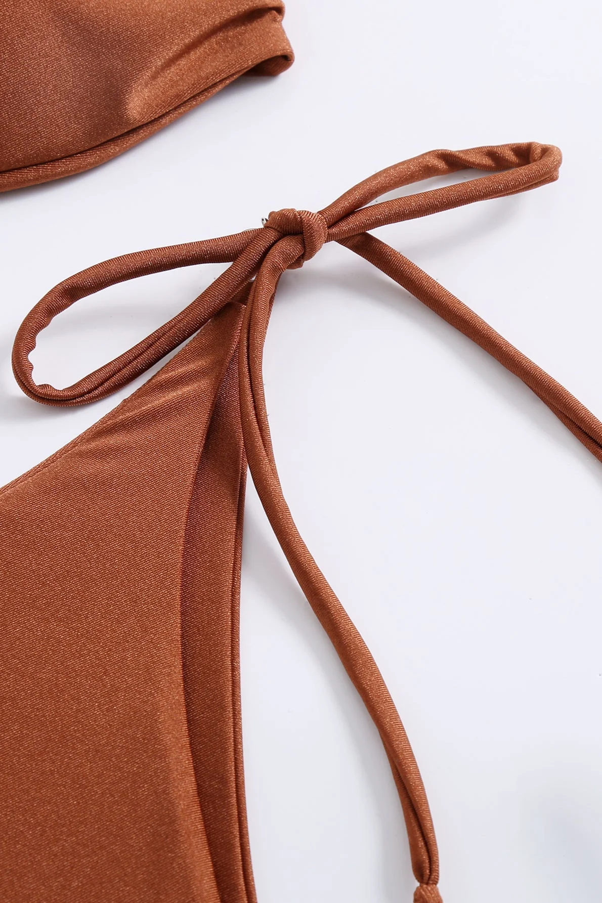 Solid Bandeau Bikini Set - Image 5