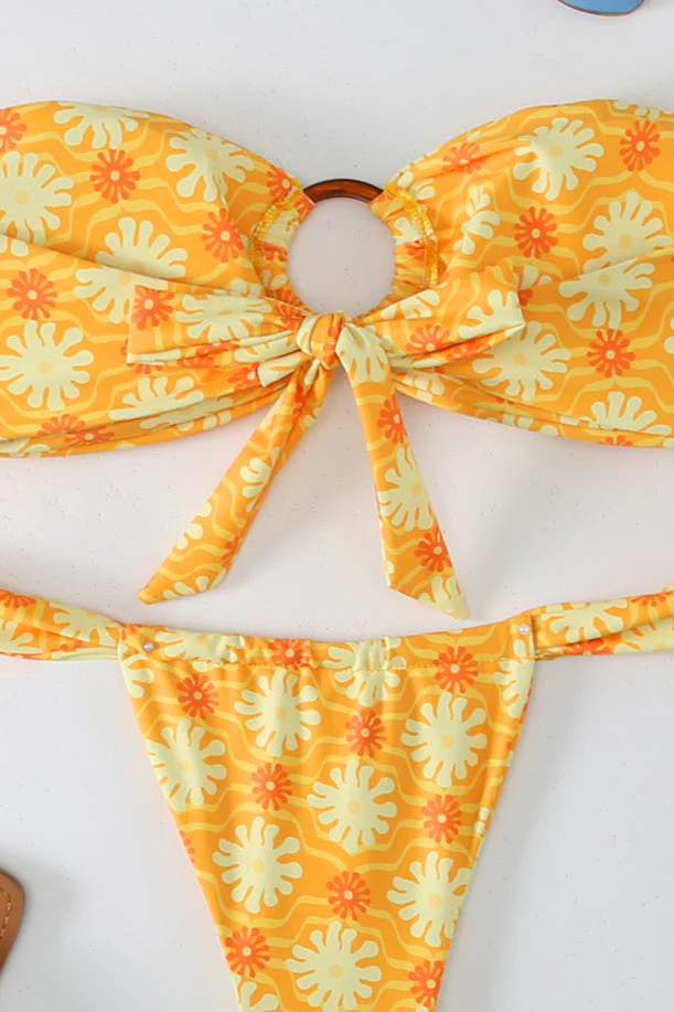 Printed Strapless Bikini Set - Image 4
