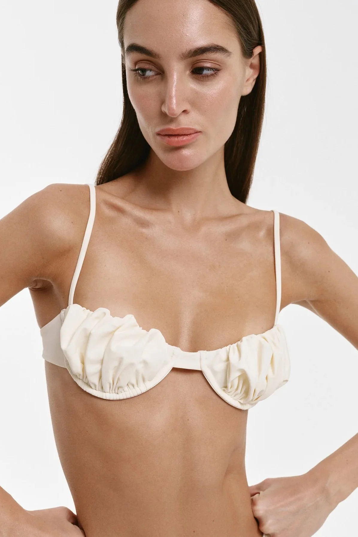 White Pleated Bikini Set - Image 2