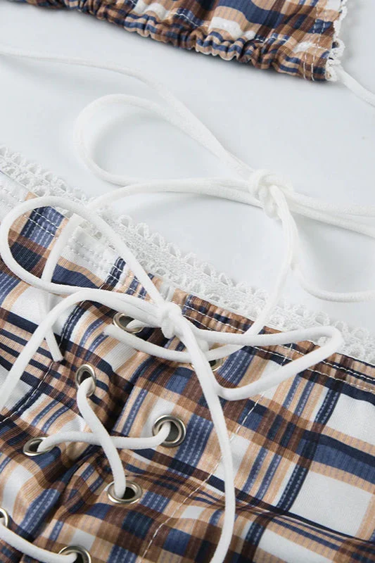 Plaid Halter Bikini Set - Image 6