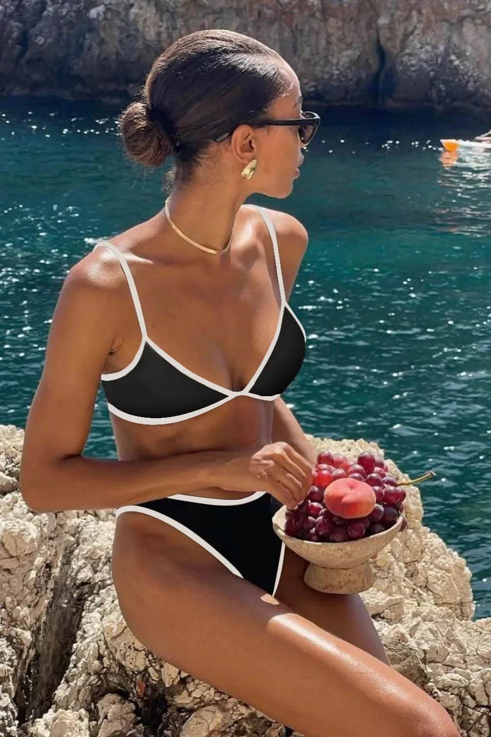 Black White Micro Bikini Set - Image 2