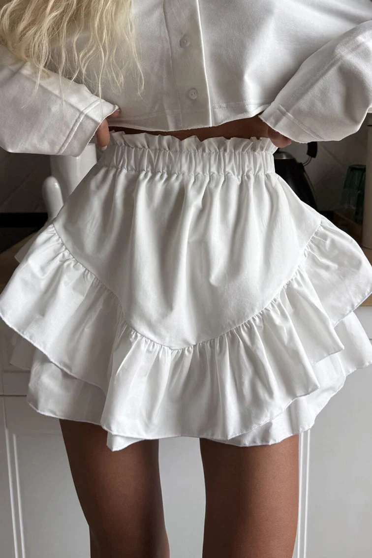 Ruffled High Waist Tiered Skirt - Image 2