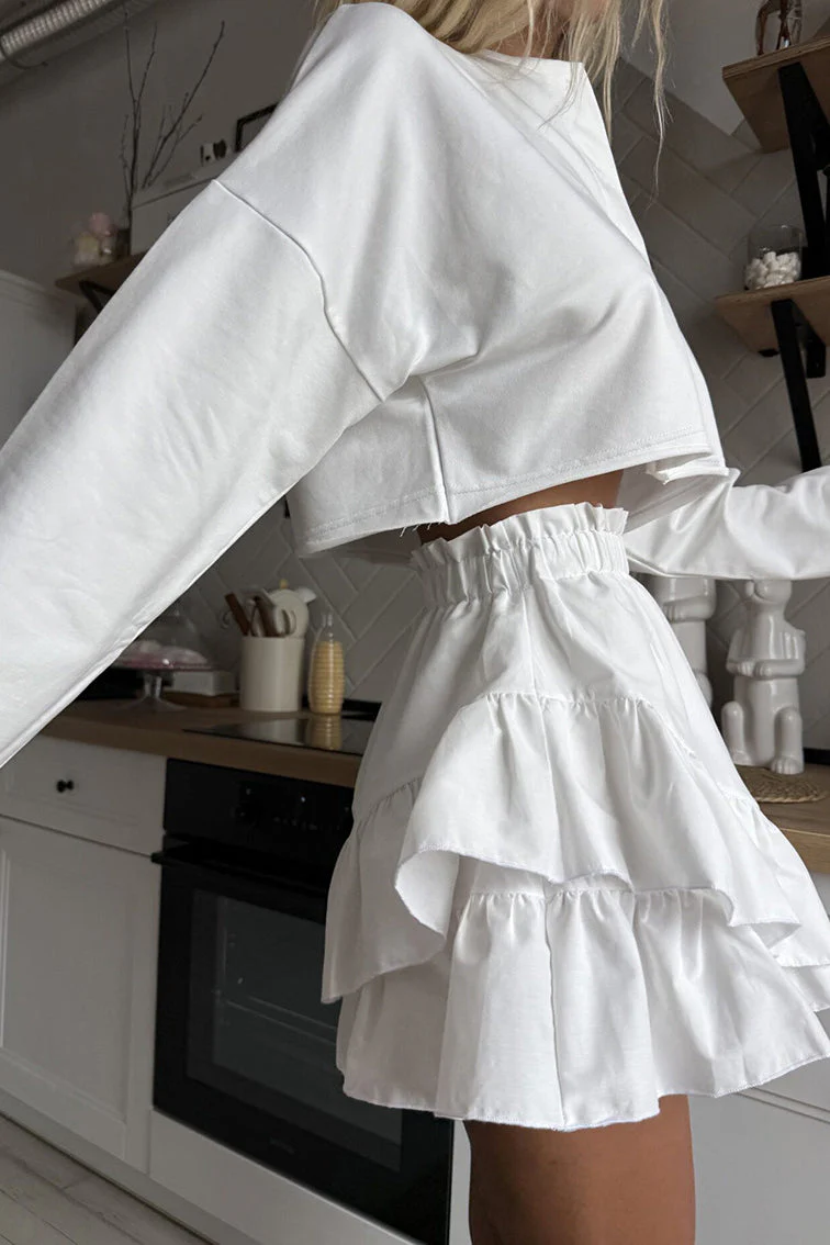 Ruffled High Waist Tiered Skirt - Image 3