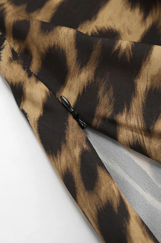 Leopard Print High Waist Midi Skirt - Image 5