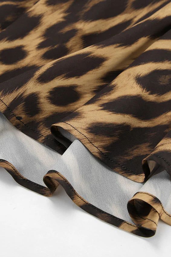 Leopard Print High Waist Midi Skirt - Image 6