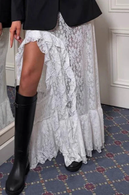 Lace Ruffled A-Line Skirt - Image 5