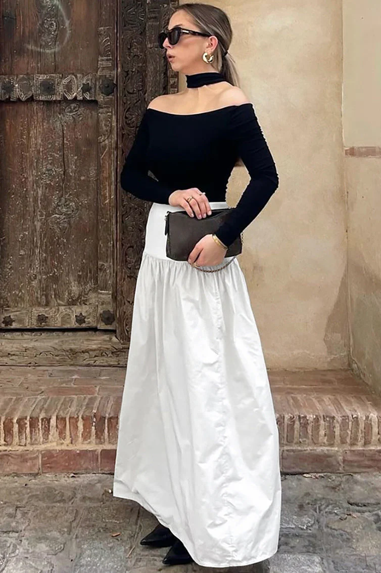 Cotton Basic Long Skirt - Image 3