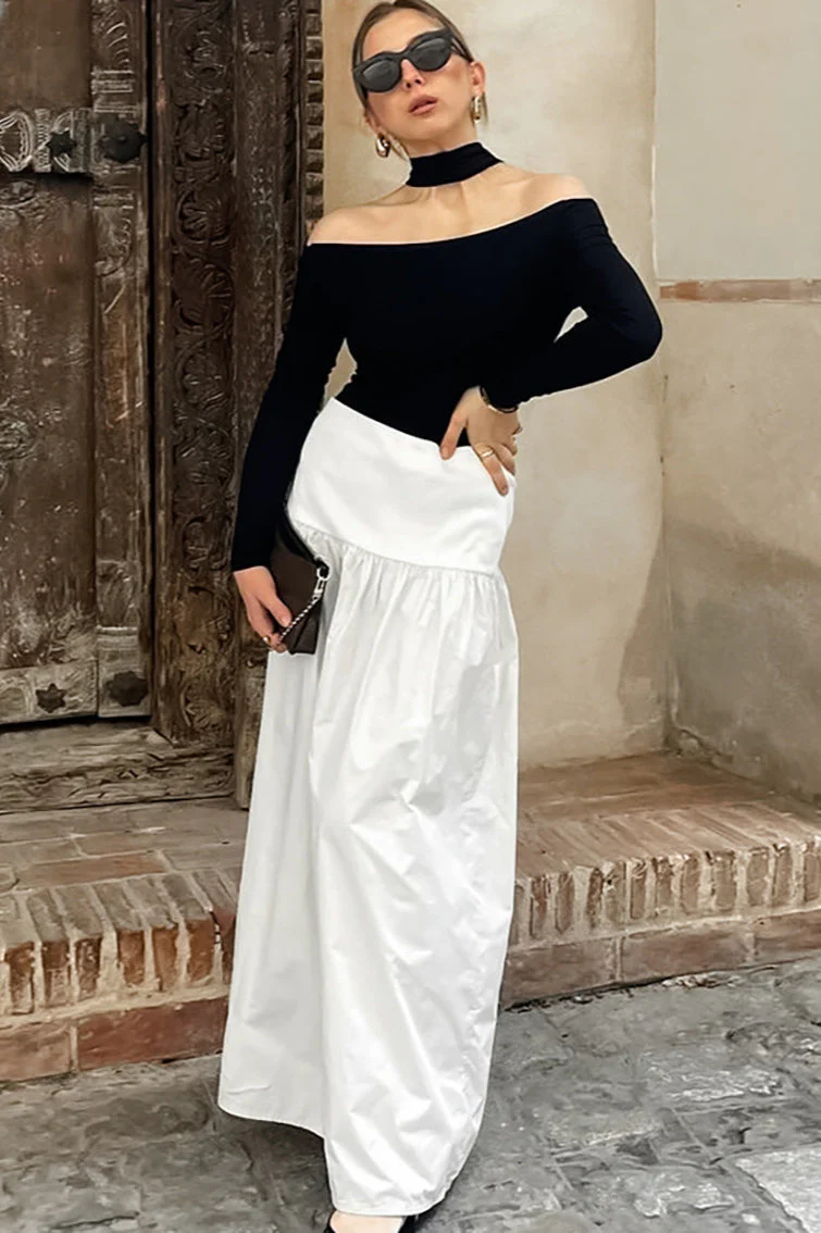 Cotton Basic Long Skirt - Image 4