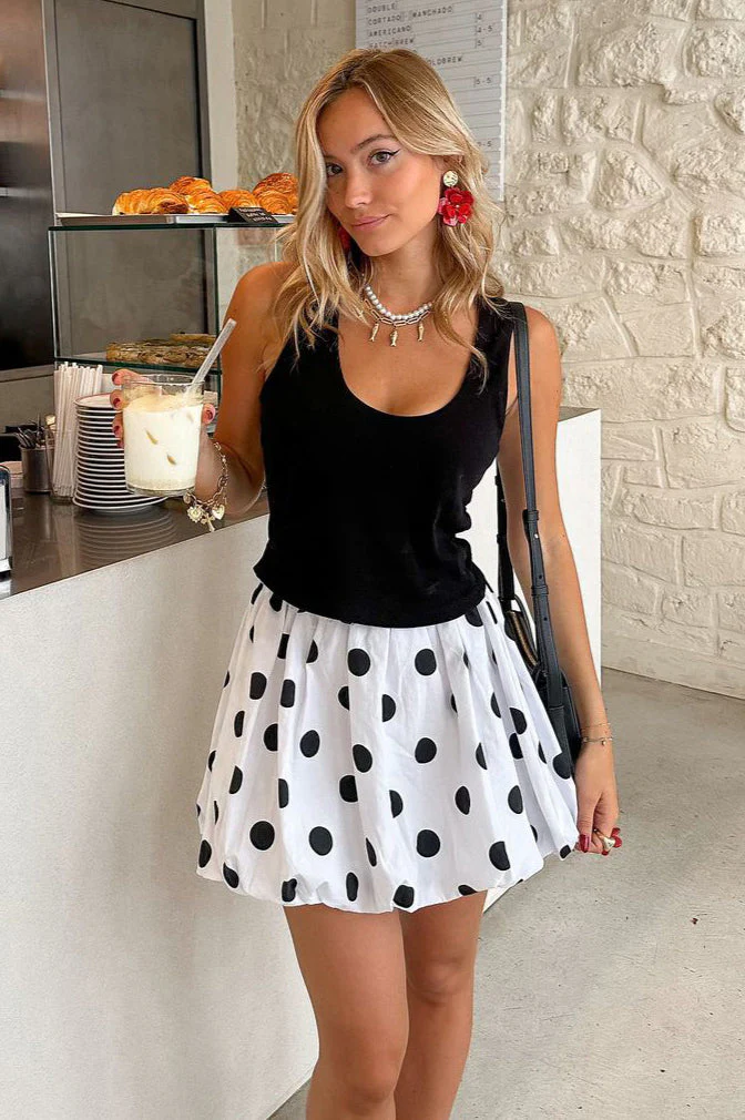 Polka Dot High-Waisted Skirt - Image 2