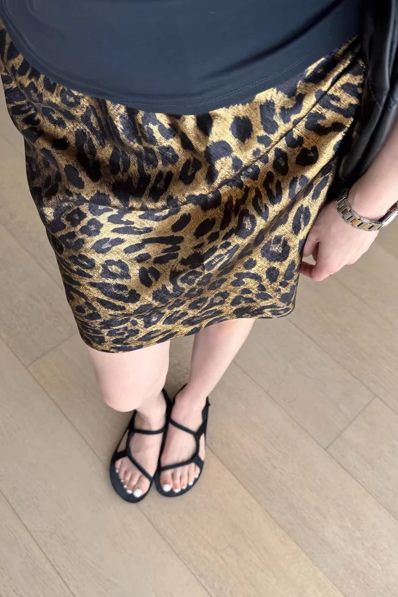 Luxe Leopard Print A-line Skirt - Image 3