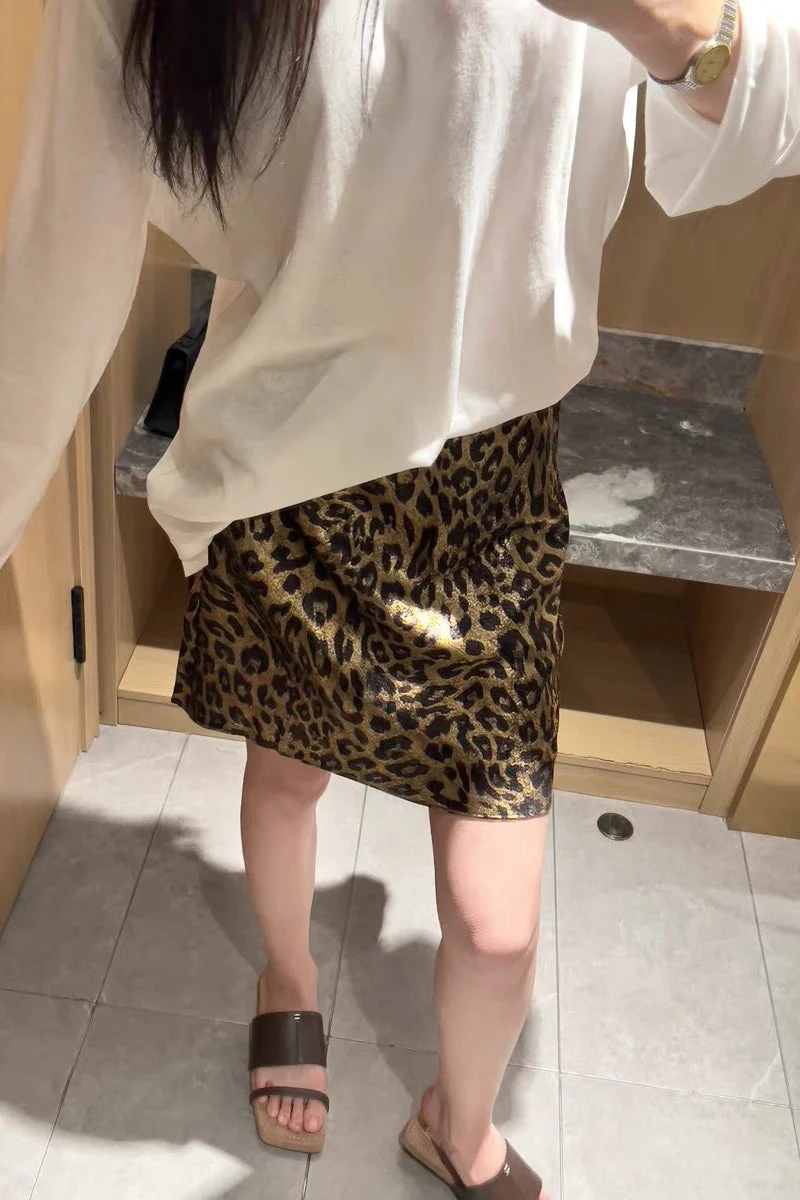Luxe Leopard Print A-line Skirt - Image 5