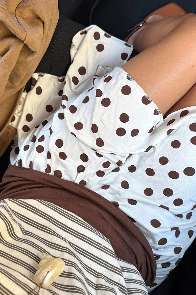 Polka Dot Colorblock Asymmetrical Mini Skirt - Image 2