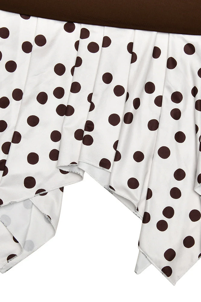 Polka Dot Colorblock Asymmetrical Mini Skirt - Image 6