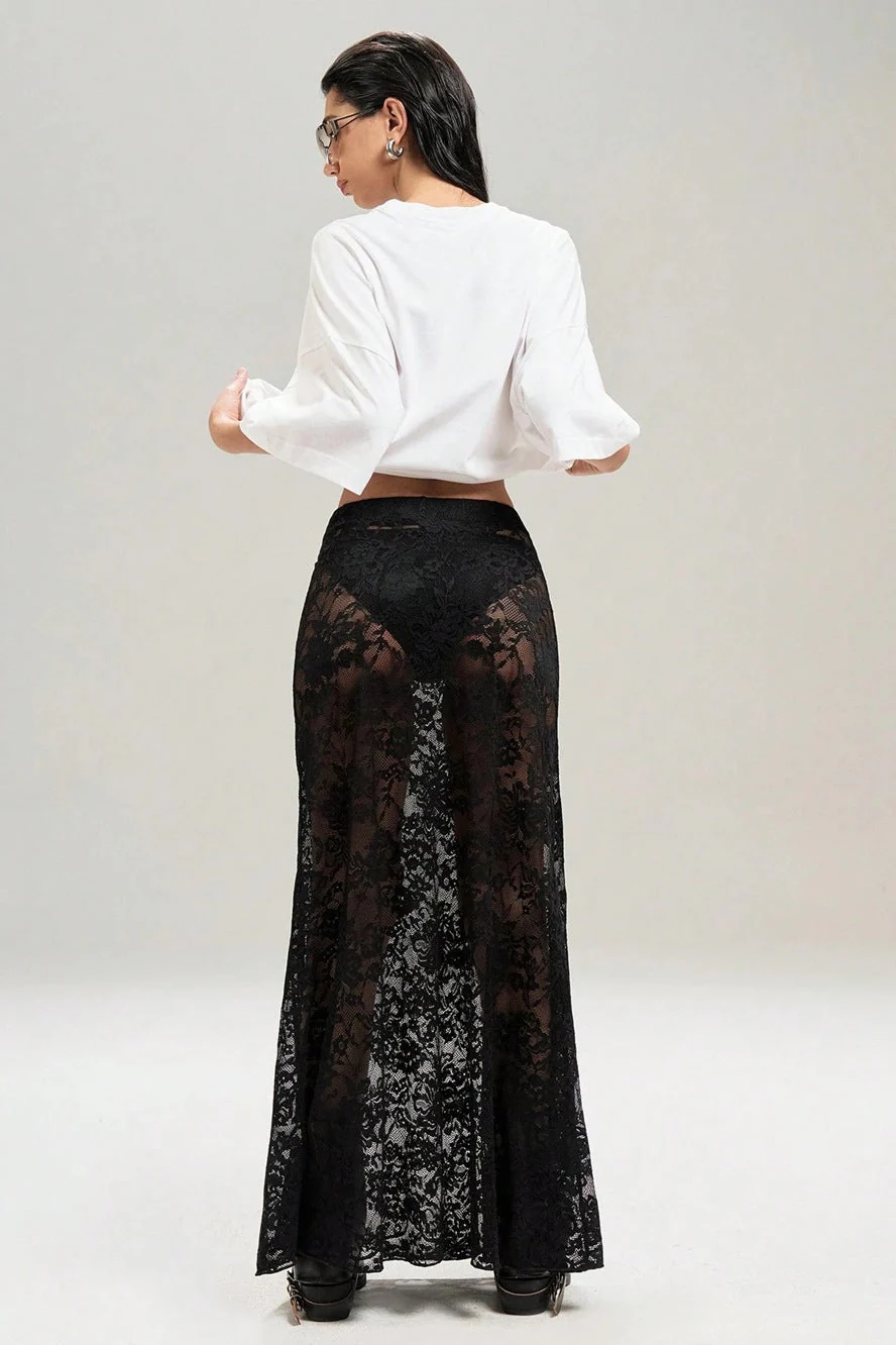 Lace High-Waist Skirt - Image 4