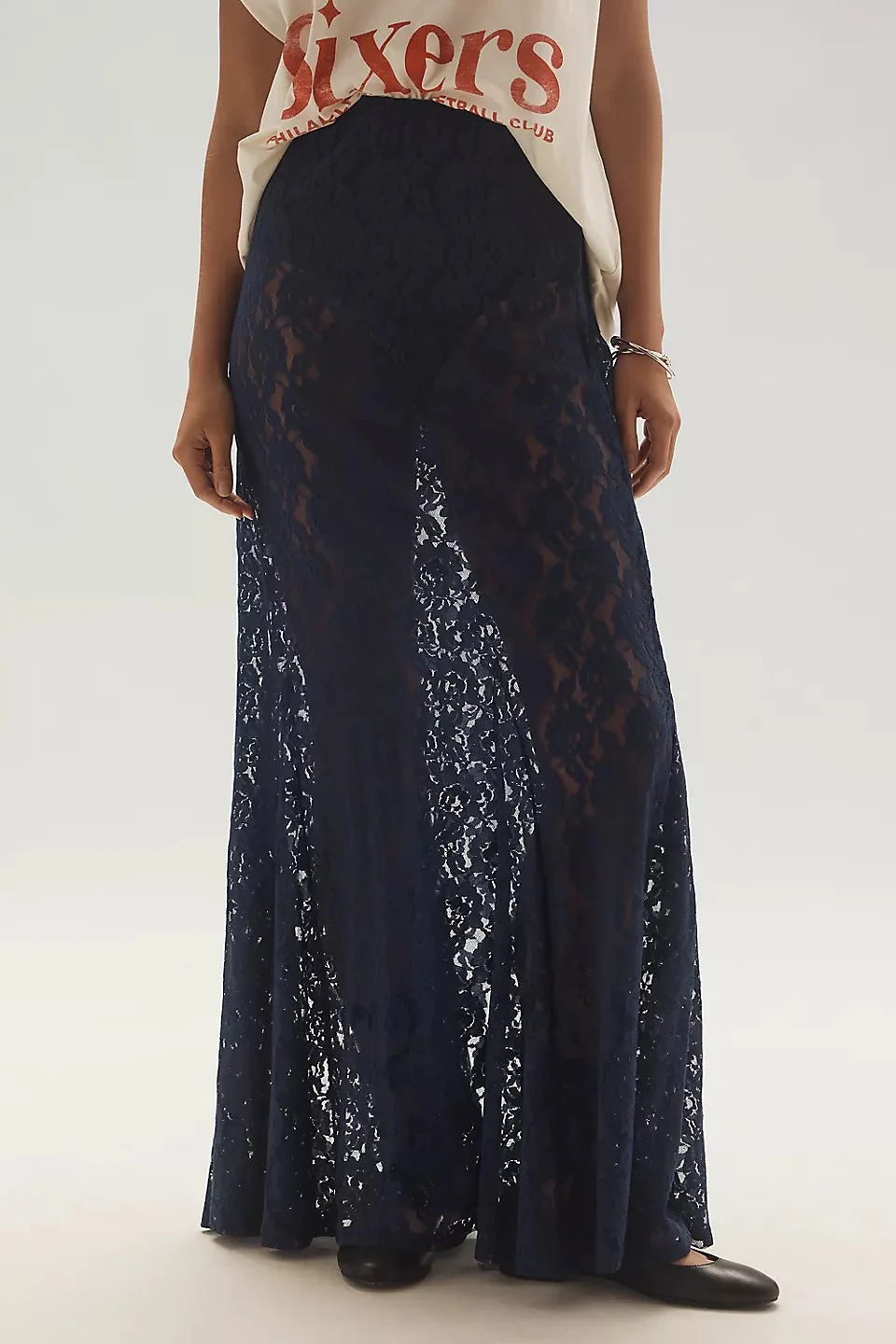 Lace Hollow Out Long Skirt - Image 6