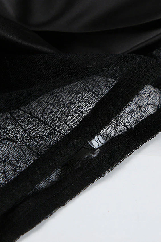 Lace Appliqué Asymmetrical Maxi Skirt - Image 4