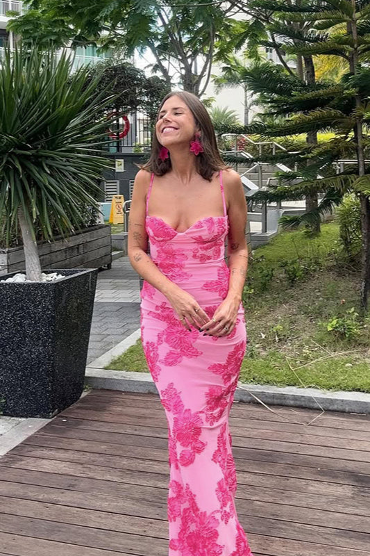 Cami Waist Cinched Floral Bodycon Maxi Dress - Image 3