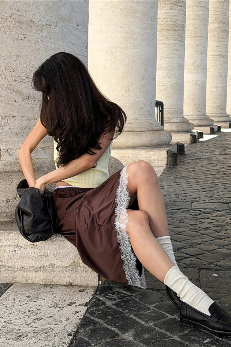 Lace Trim A-Line Maxi Skirt - Image 6