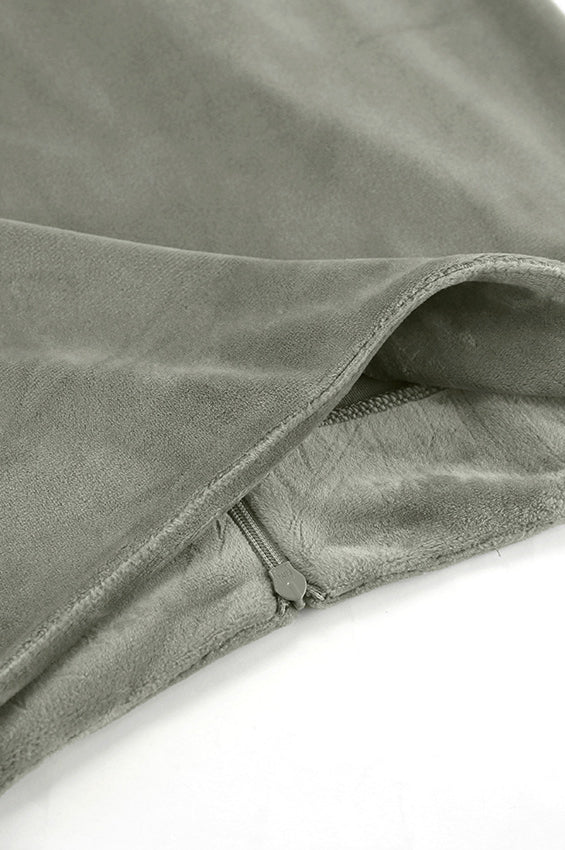 Green Velvet High-Waisted Fishtail Skirt - Image 5
