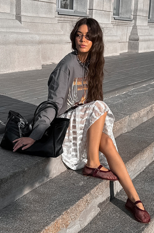 Vintage Lace Hollow Midi Skirt - Image 3