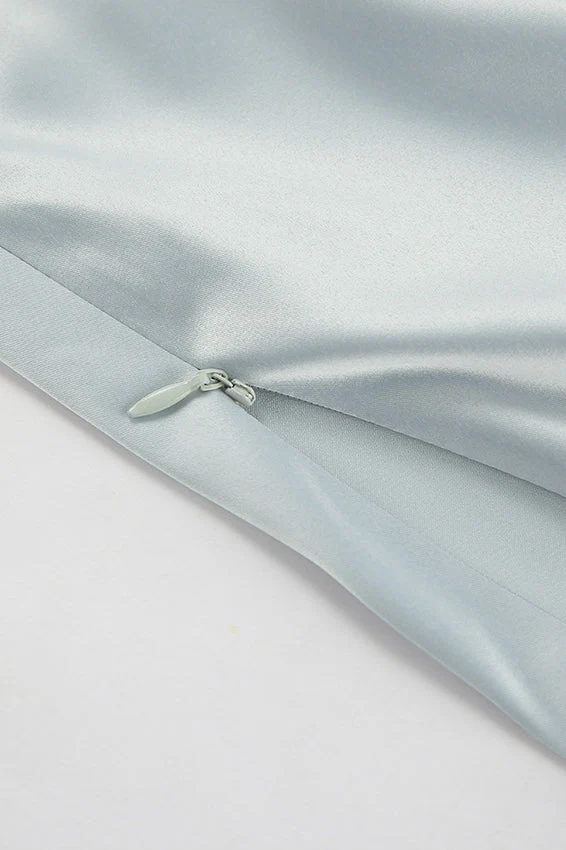 Satin High-Slit A-Line Midi Skirt - Image 5