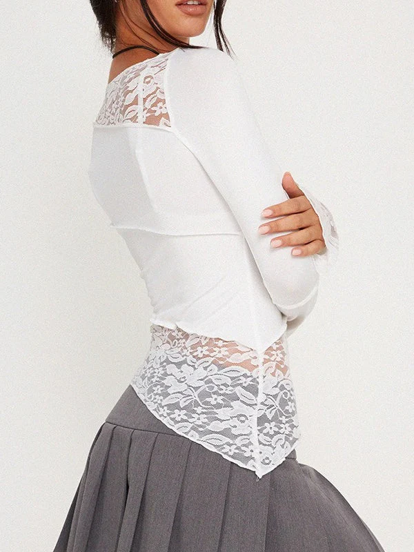 Vintage Slim Fit Floral Detail Long Sleeve Blouse - Image 10