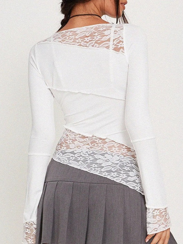 Vintage Slim Fit Floral Detail Long Sleeve Blouse - Image 2