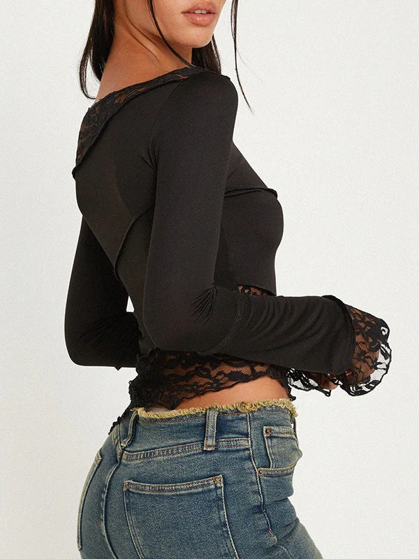 Vintage Slim Fit Floral Detail Long Sleeve Blouse - Image 8