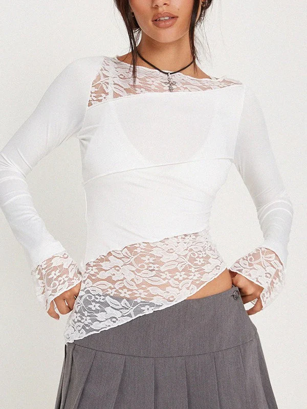 Vintage Slim Fit Floral Detail Long Sleeve Blouse - Image 9