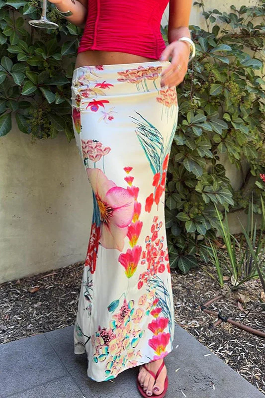 High Waist Floral Print Pencil Skirt - Image 2