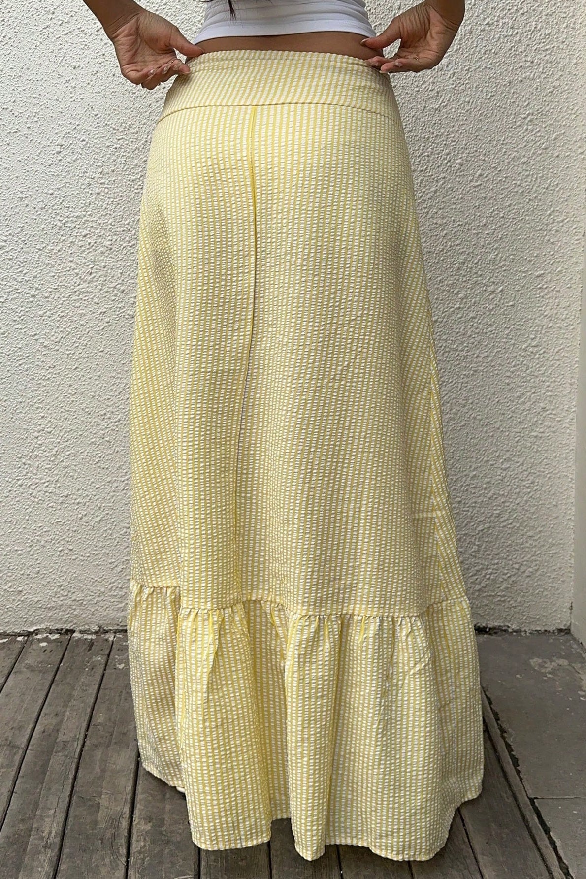 Striped Colorblock High Waist Pencil Skirt - Image 3