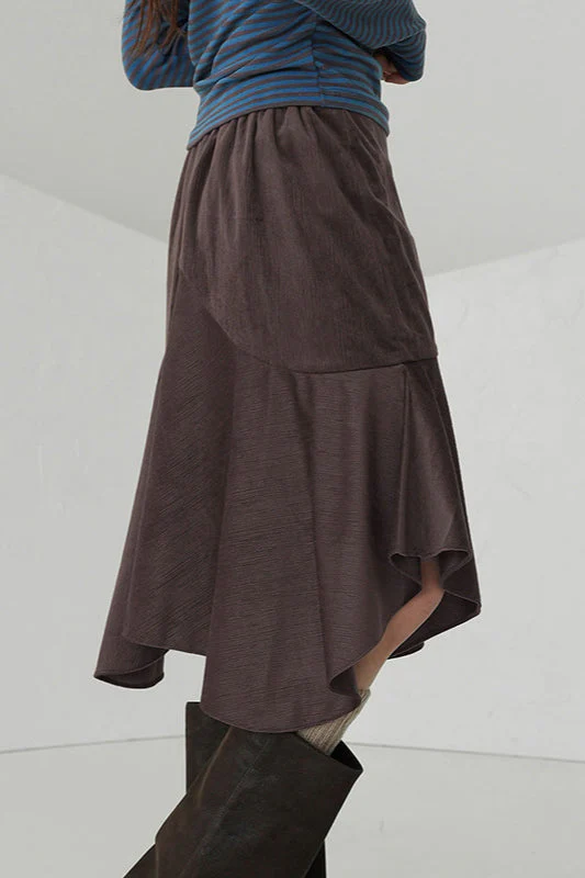 Asymmetric Draped Midi Skirt - Image 3