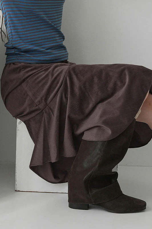 Asymmetric Draped Midi Skirt - Image 4