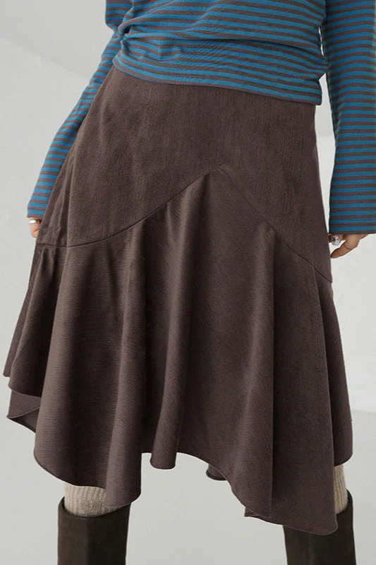 Asymmetric Draped Midi Skirt - Image 5